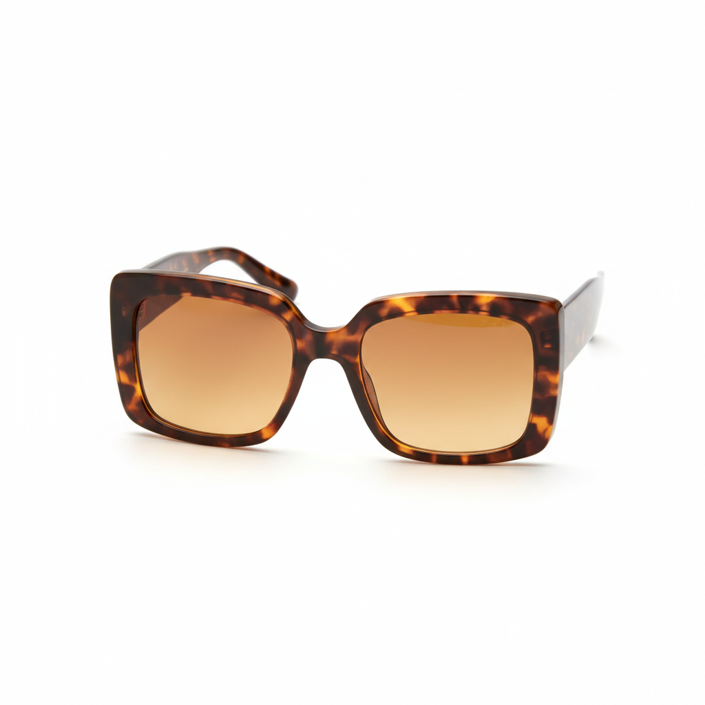 Tortoise Queen oversized sunglasses tortoiseshell frame white background