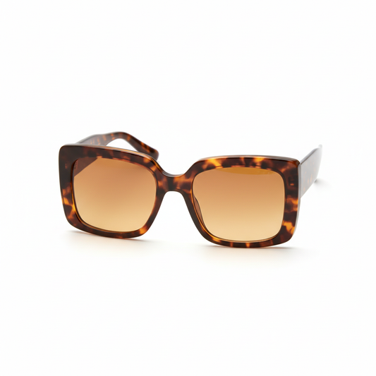 Tortoise Queen oversized sunglasses tortoiseshell frame white background