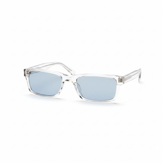 Ghost Frame clear rectangular sunglasses white background